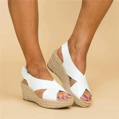Women's Espadrille Wedge Sandals Cross Strap