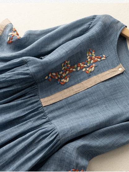 Boho Chic Embroidered Midi Summer Dress for Women