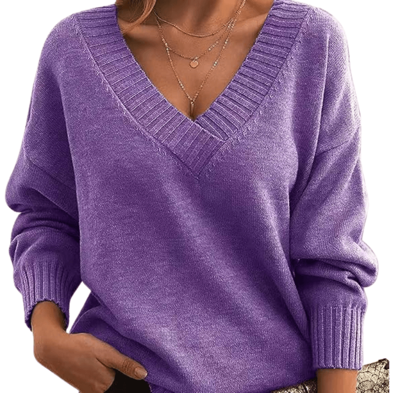Women's V-Neck Sweater Classic Pullover