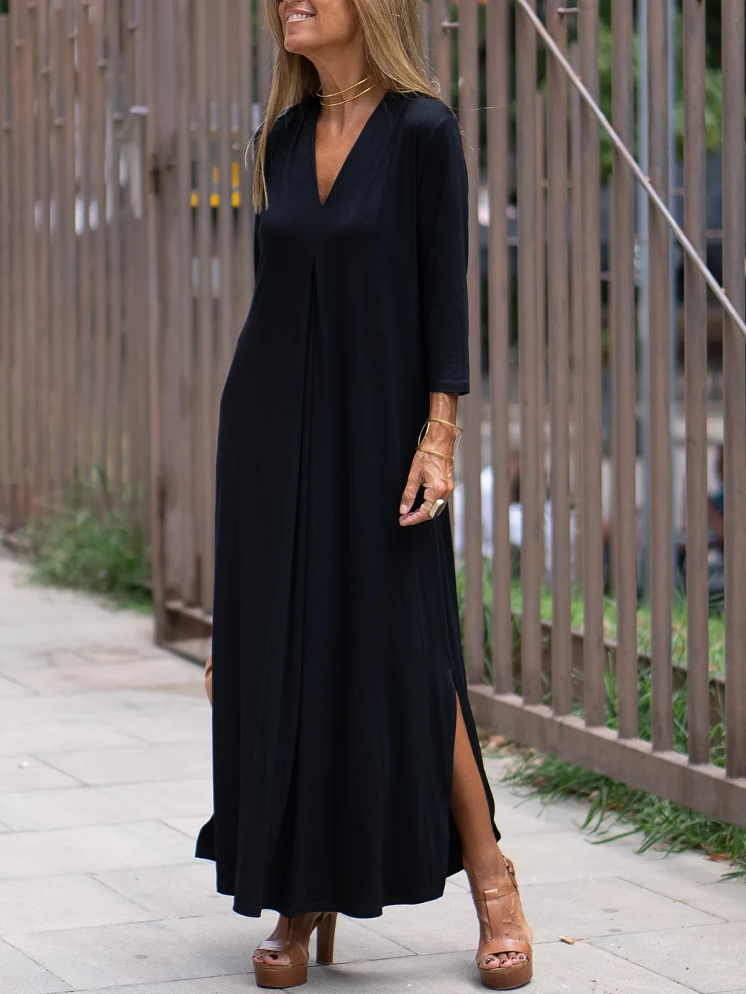 Women's Classic V-neckline Dress