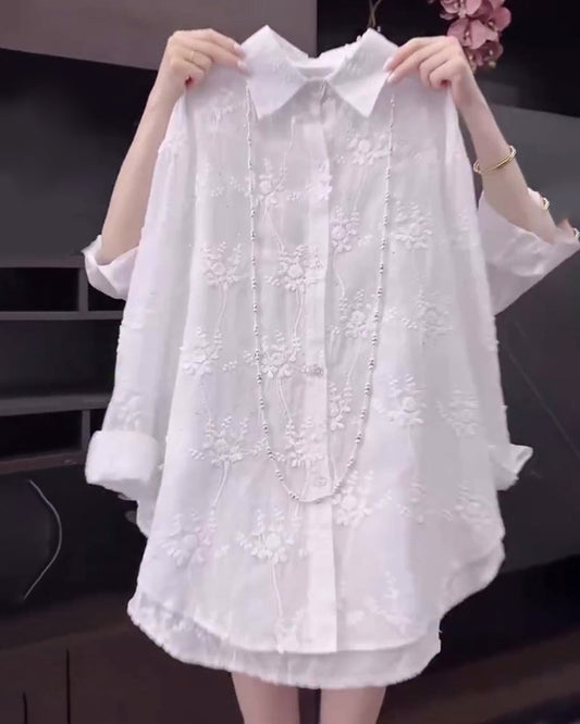 Casual Floral Relaxed Fit Women's Shirt - VibreMode