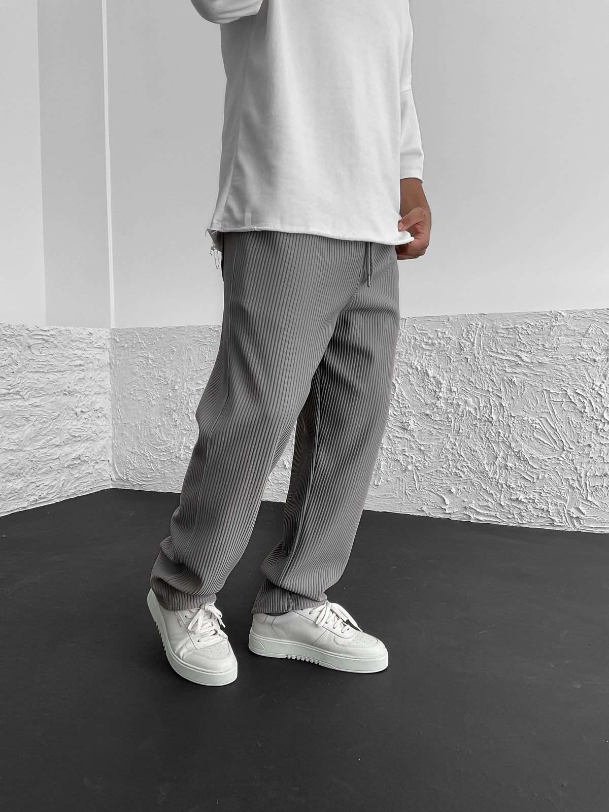 Men's Wide Leg Lounge Pants Vertical Stripe