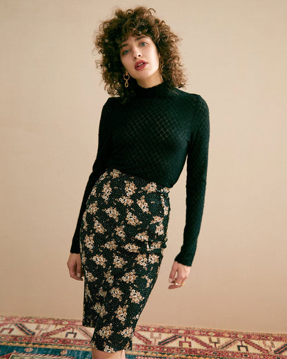 Women's Cashmere Turtleneck Sweater Lace Detail
