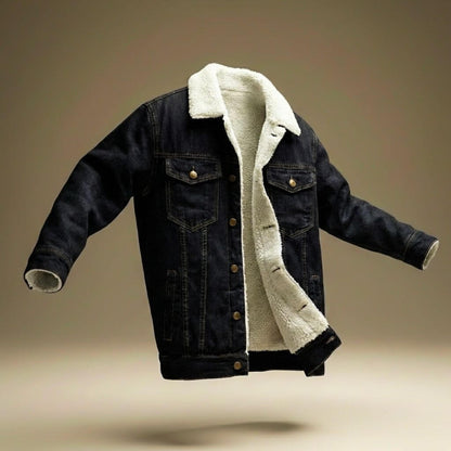 Faux Fur Lined Casual Denim Jacket