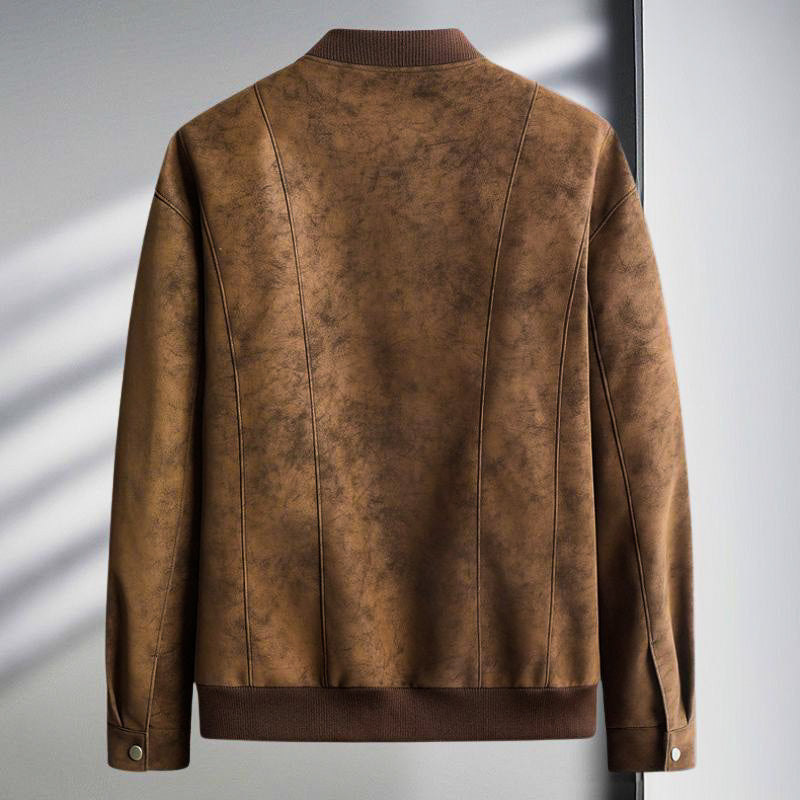 Edgy Leather Aviator Jacket