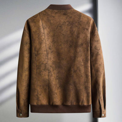 Edgy Leather Aviator Jacket