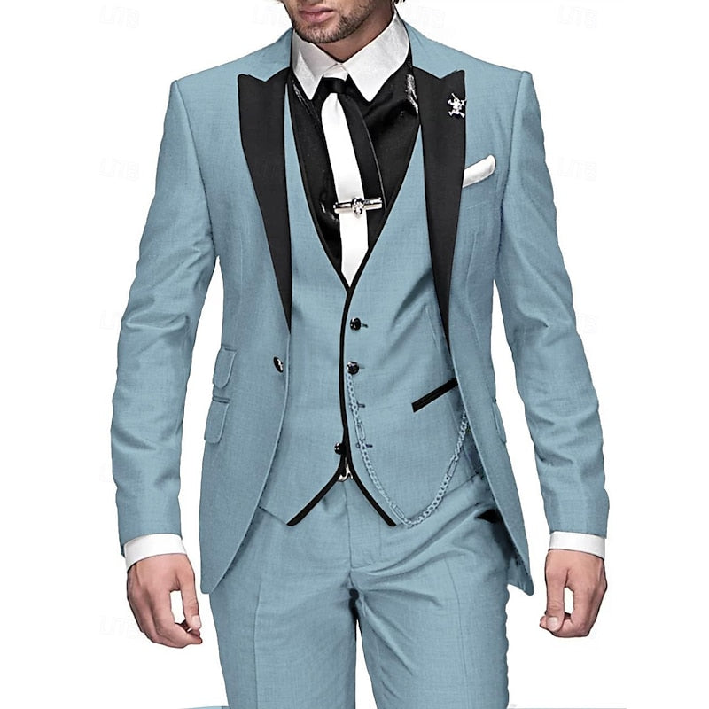 Men's 3-Piece Suit Blazer Waistcoat Trousers Set