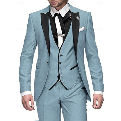 Men's 3-Piece Suit Blazer Waistcoat Trousers Set