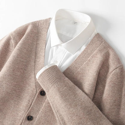 Men's V-Neck Cardigan Button Down Sweater - VibreMode
