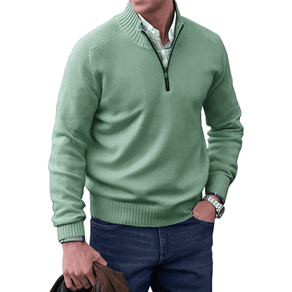 Elegant Cashmere Sweater Autumn Zipper