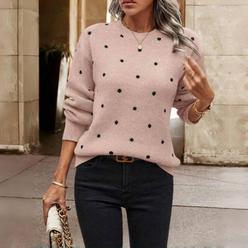 Women's Dotted Round Neck Sweater