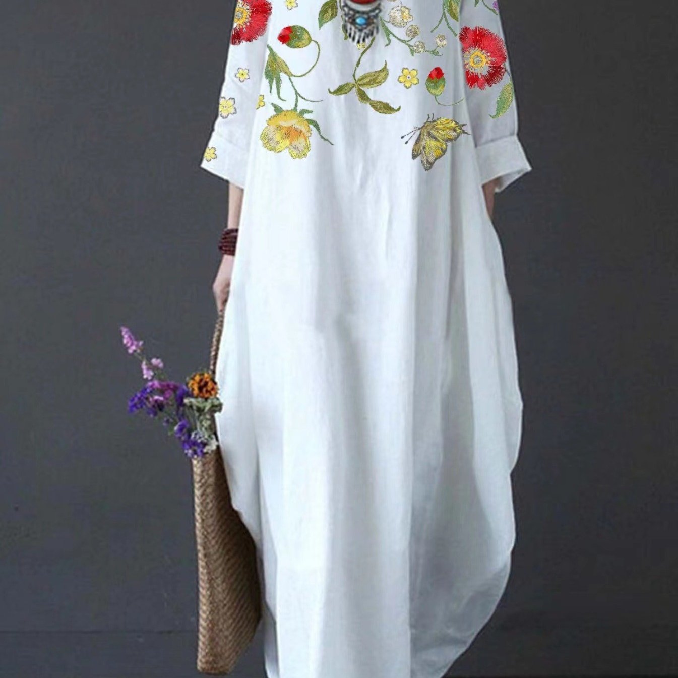Blair | Elegant Floral Loose Fit Maxi Dress Casual - VibreMode