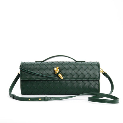 Women's Leather Backpack Braided Strap