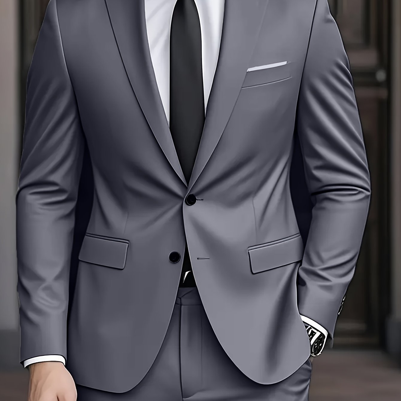 Men's Single Breasted Suit Notch Lapel