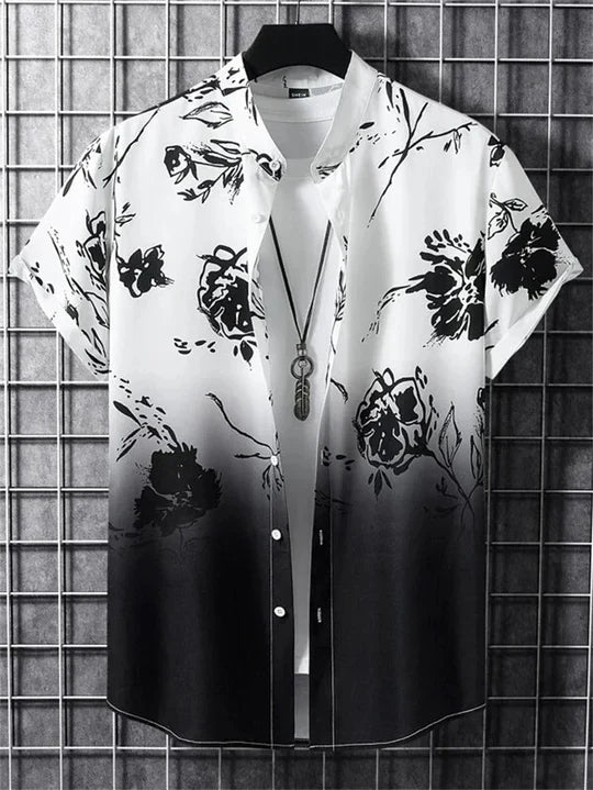 Men's Hawaiian Shirt 3D Flower Print Vibrant