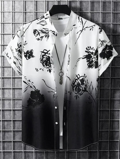 Men's Hawaiian Shirt 3D Flower Print Vibrant