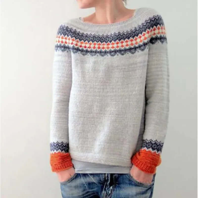 Women's Fair Isle Knit Sweater - VibreMode