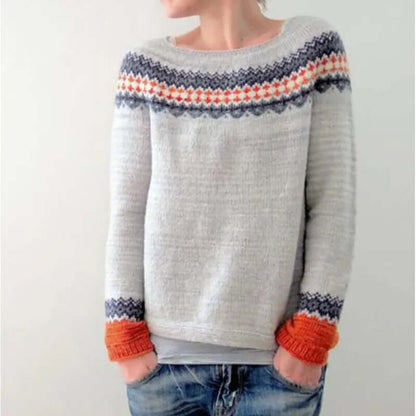 Women's Fair Isle Knit Sweater - VibreMode