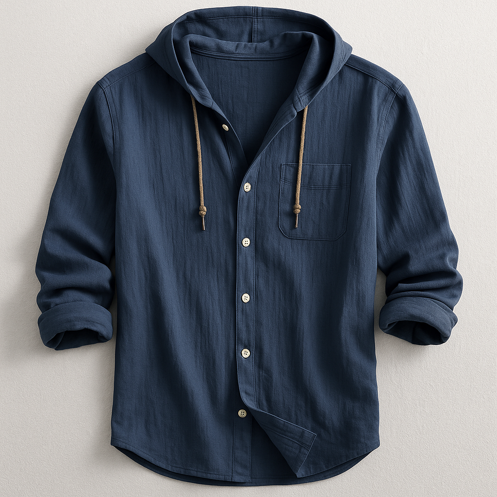 Men's Long-Sleeve Hoodie With Chest Pocket