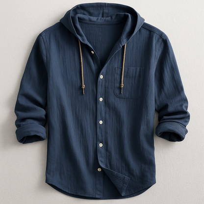 Men's Long-Sleeve Hoodie With Chest Pocket