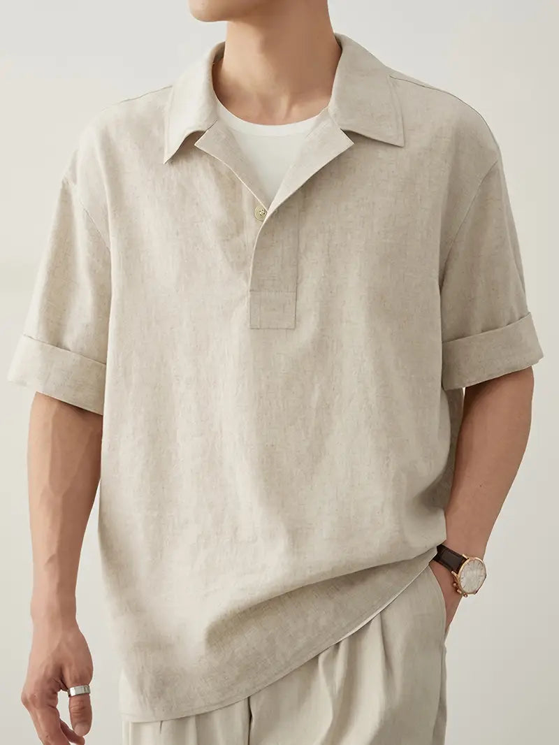 Thornton Men's Linen Polo Shirt