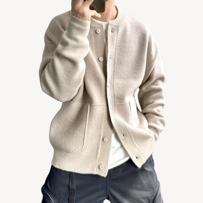 Men's Wool Cardigan Button Front