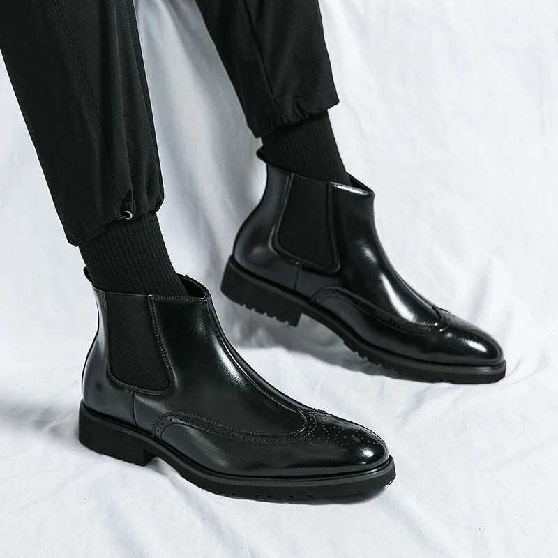 Davenport Men's Faux Leather Chelsea Boots