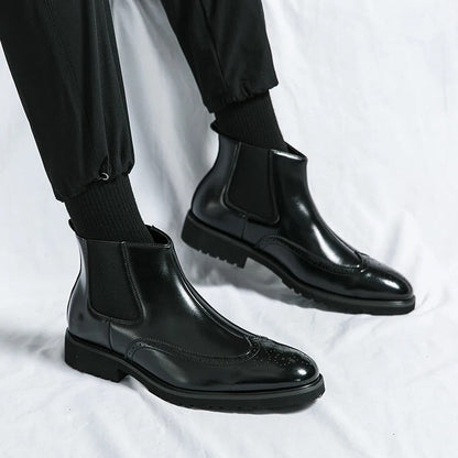 Davenport Men's Faux Leather Chelsea Boots