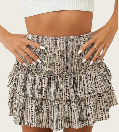 Chic Floral Ruffled Mini Skirt for Women