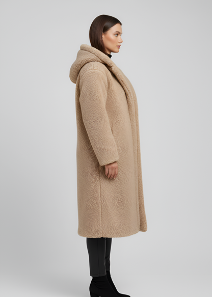 Women's Hooded Faux Fur Long Coat