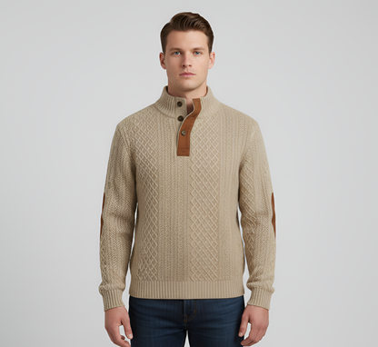 Men's Quilted Knit Sweater Stand Collar - VibreMode
