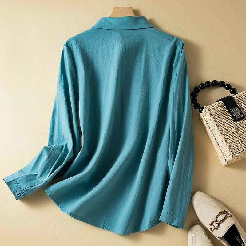 Breathable Cotton Blend Button Down Shirt