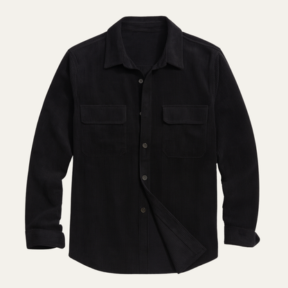 Men's Corduroy Shirt Jacket Lightweight Button Up - VibreMode