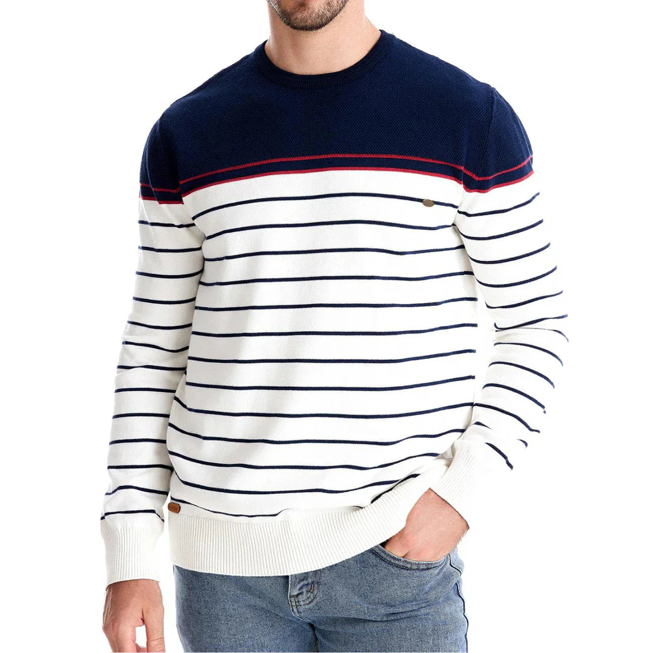 Image of Benjamin | Men's Striped Slim Fit Sweater
