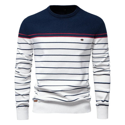 Men's Slim Fit Striped Sweater - VibreMode