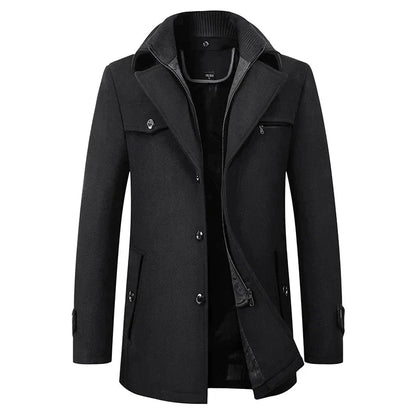 Men's Pea Coat Mid-Length Wool - VibreMode