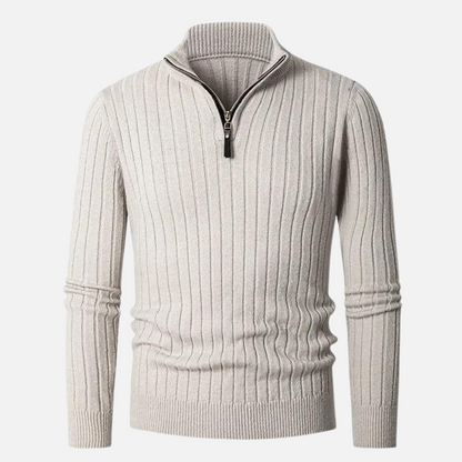 Men's Ribbed Half-Zip Sweater - VibreMode