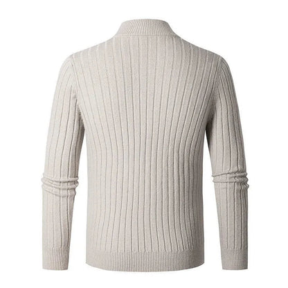 Image of Bernard | Men's Half-Zip Ribbed Sweater