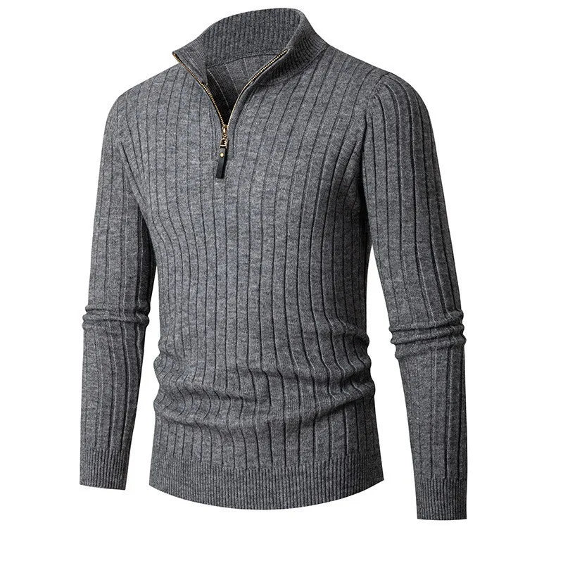 Image of Bernard | Men's Half-Zip Ribbed Sweater