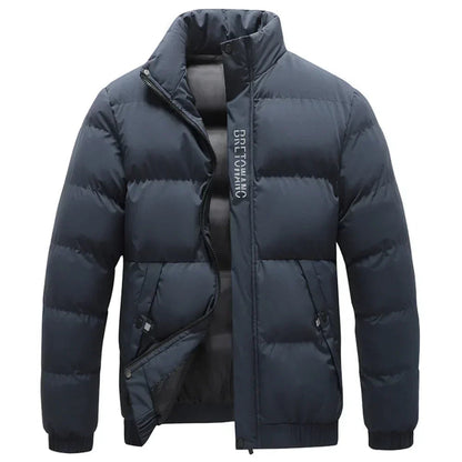 Men's Puffer Jacket Stand Collar Waterproof - VibreMode