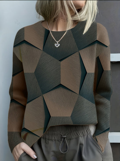 Women's Geometric Sweater Long Sleeve