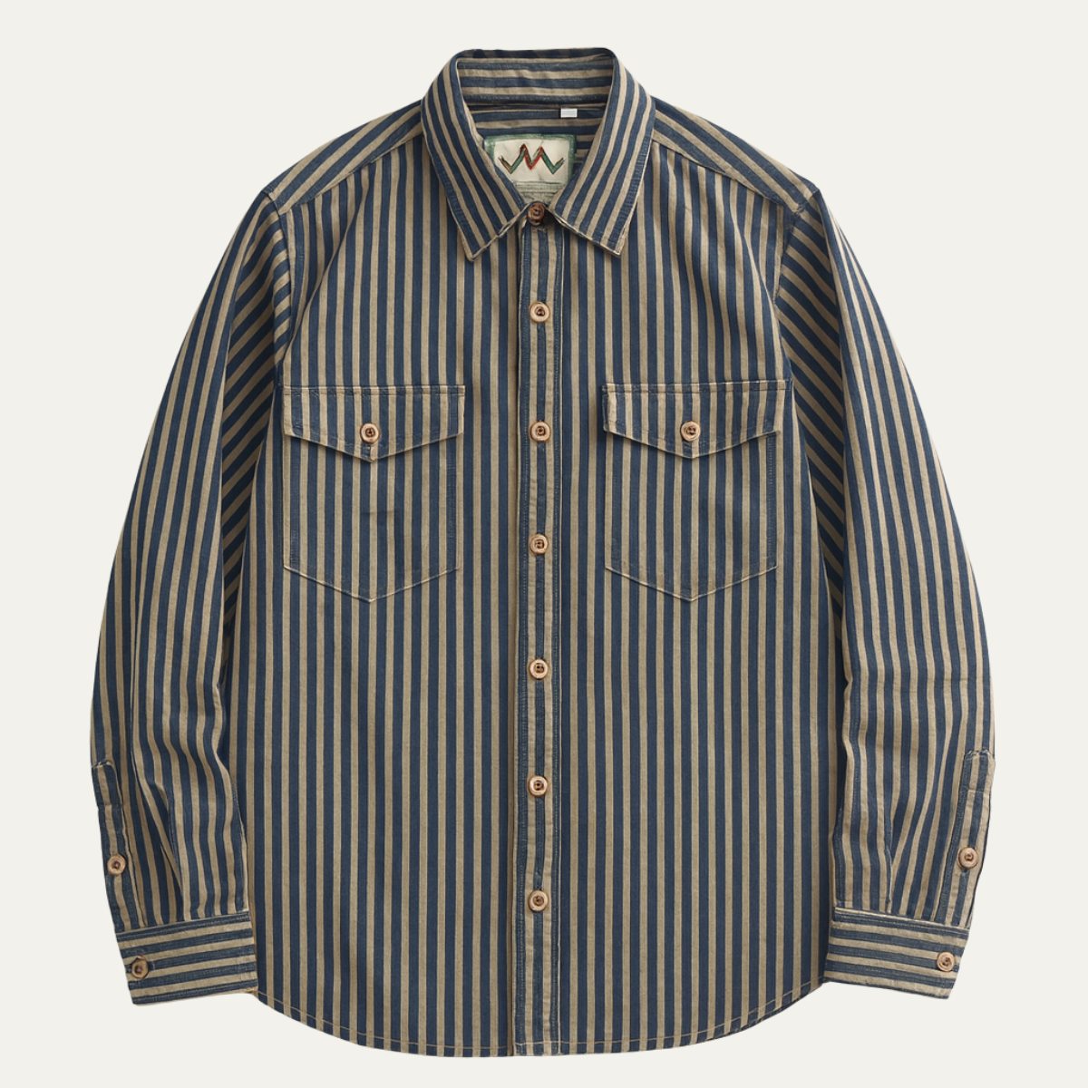 Men's Classic Striped Button Down Shirt Cotton - VibreMode