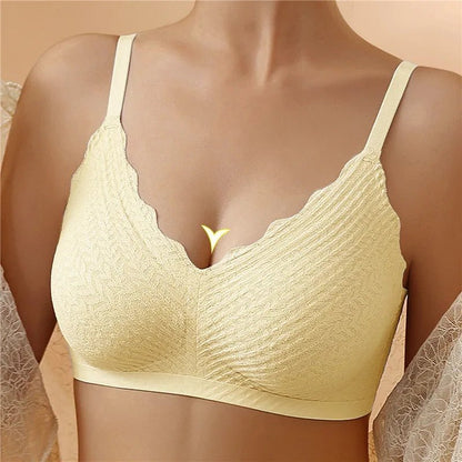 Women's Wireless V Neck Bra Adjustable Strap