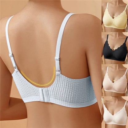 Women's Wireless V Neck Bra Adjustable Strap
