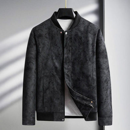 Edgy Leather Aviator Jacket