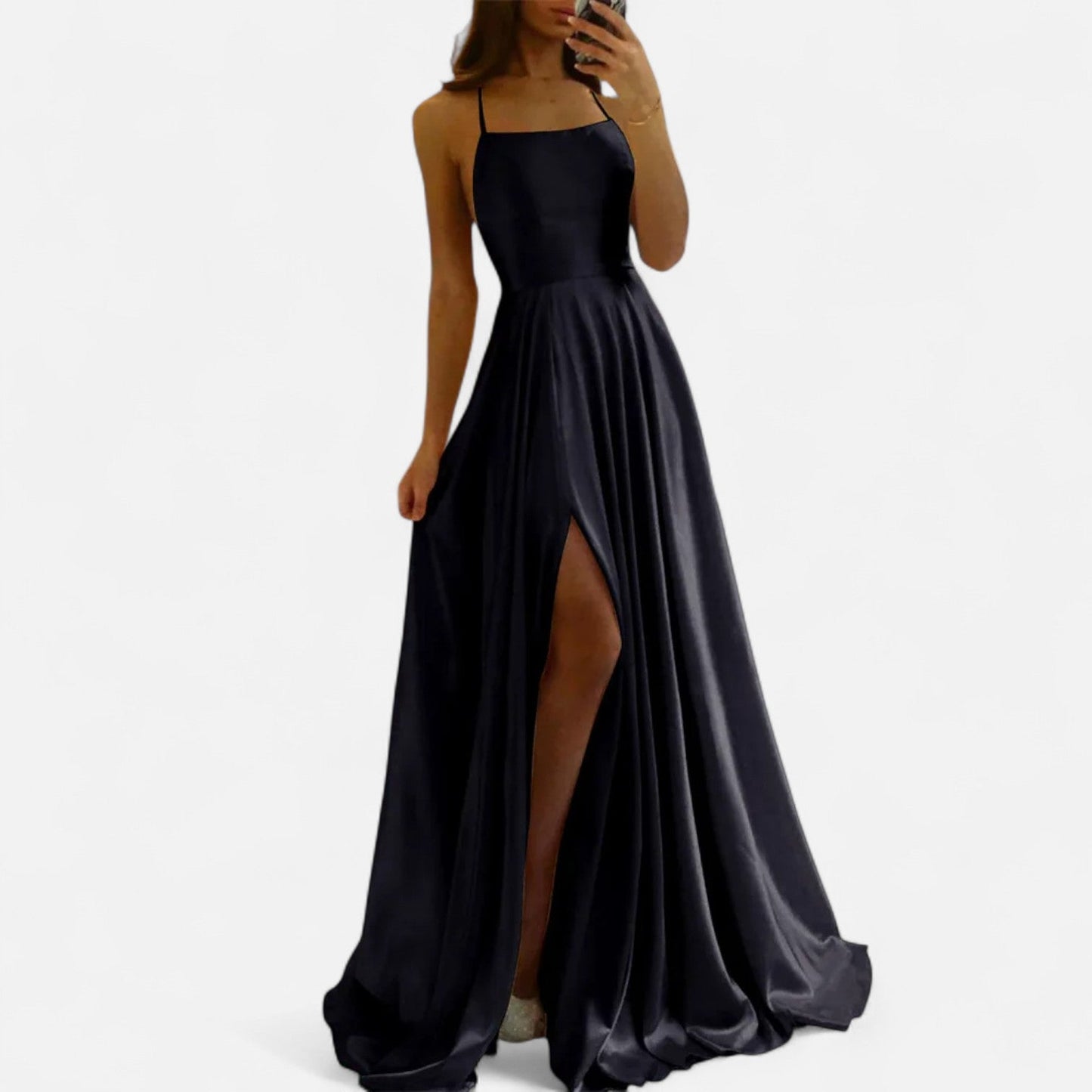 Elegant Satin Split Maxi Dress for Women