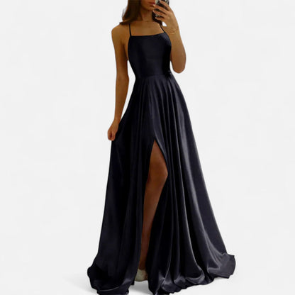 Elegant Satin Split Maxi Dress for Women
