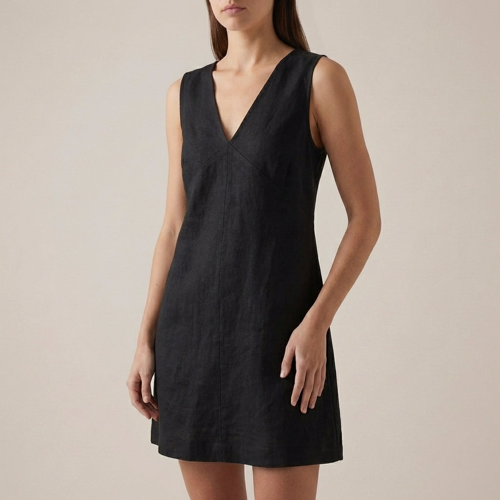 Women's A-Line Mini Dress V-Neck - VibreMode