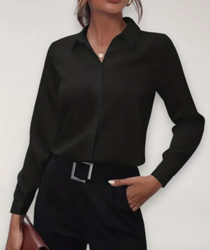Ladies Floral V-Neck Long Sleeve Shirt
