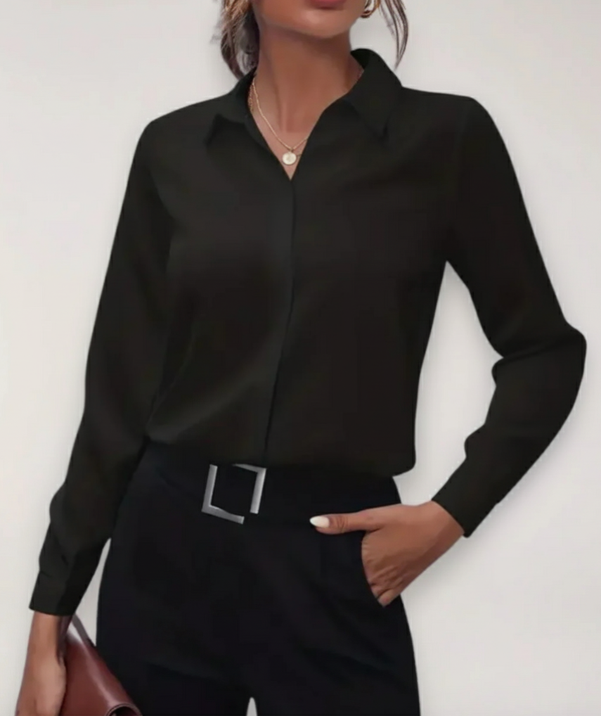 Classic Ladies Work Button Down Shirt